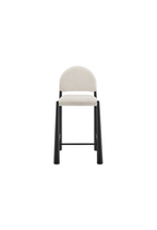 Tabouret de bar en tissu Alura, noir crème