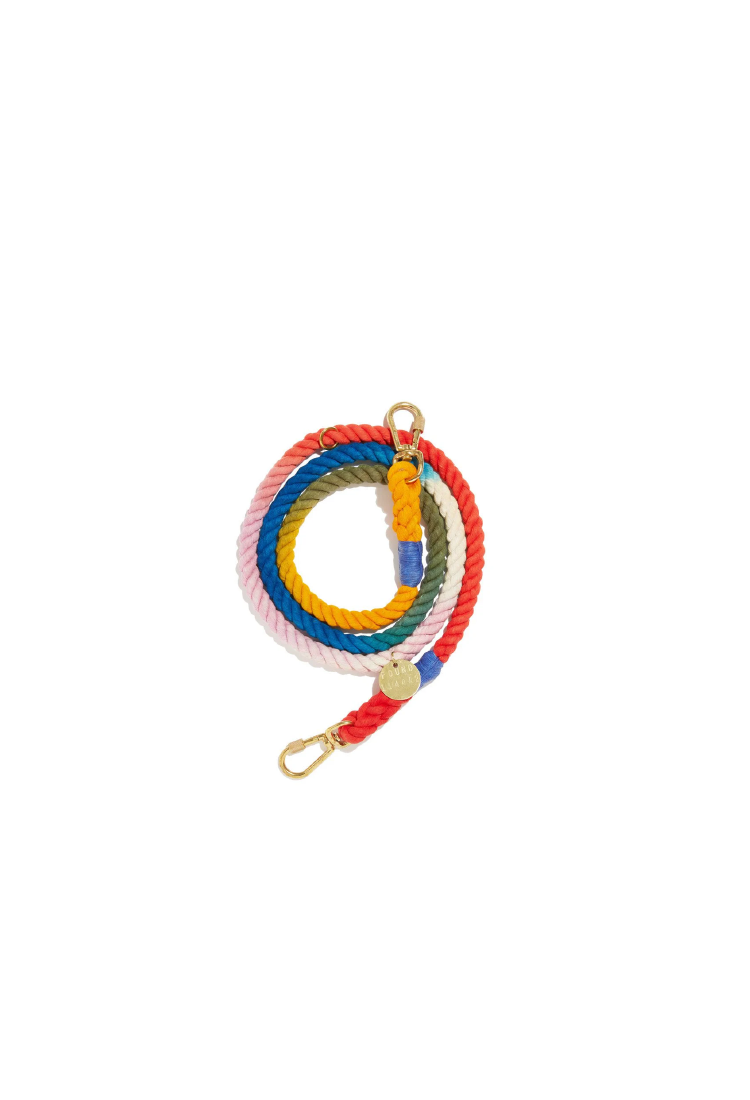 Laisse pour chien en corde de coton Henri Ombre, réglable, « Found My Animal »
