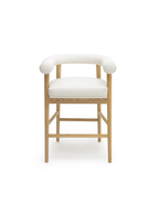 Tabouret de bar Para en cuir végétalien, blanc