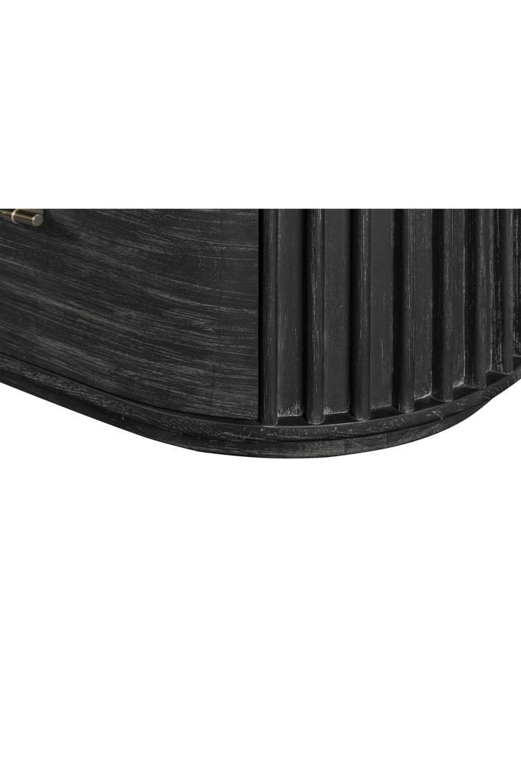 Table de chevet Cadenza en acacia, noire