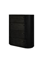 Coffre Cadenza en acacia, noir