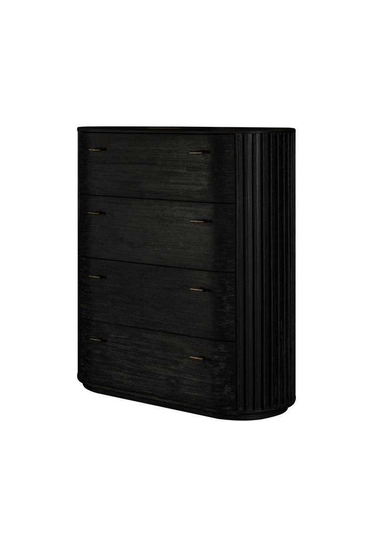 Coffre Cadenza en acacia, noir