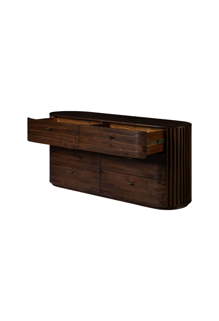 Commode Cadenza en acacia, noyer