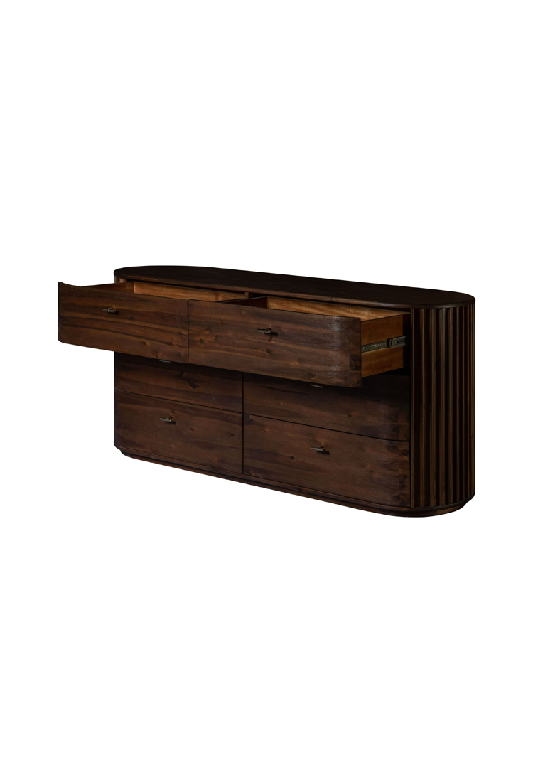 Commode Cadenza en acacia, noyer