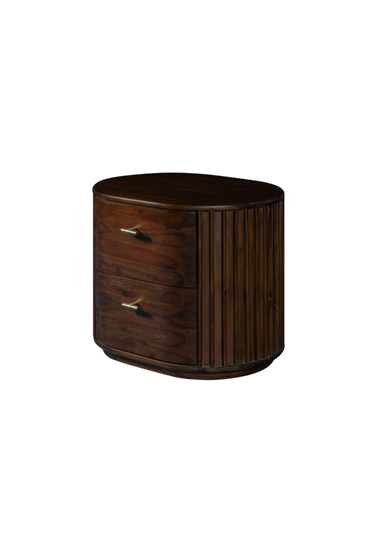 Table de chevet Cadenza en acacia, noyer