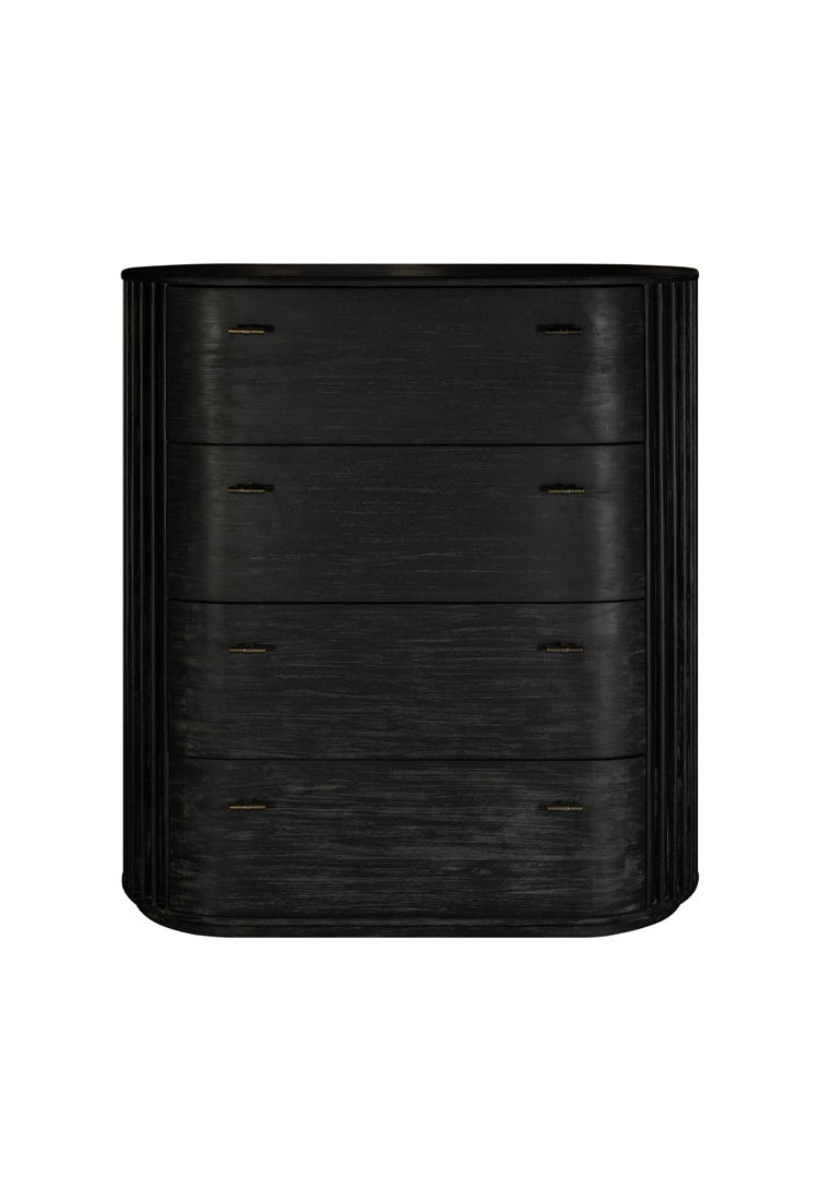 Coffre Cadenza en acacia, noir