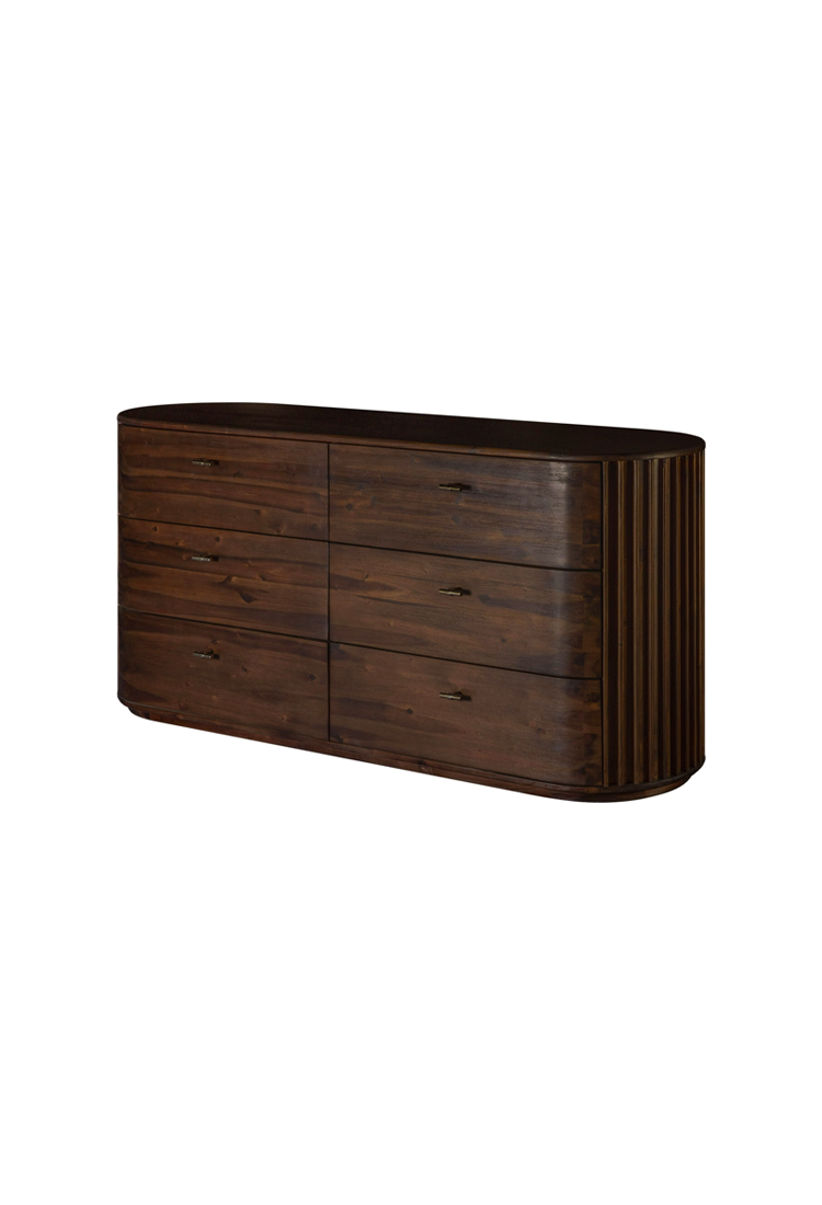 Commode Cadenza en acacia, noyer