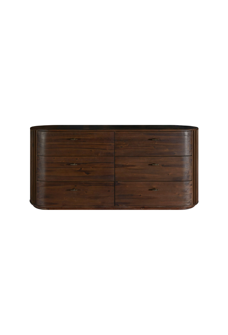 Commode Cadenza en acacia, noyer