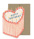 Carte d'anniversaire gâteau en forme de cœur 