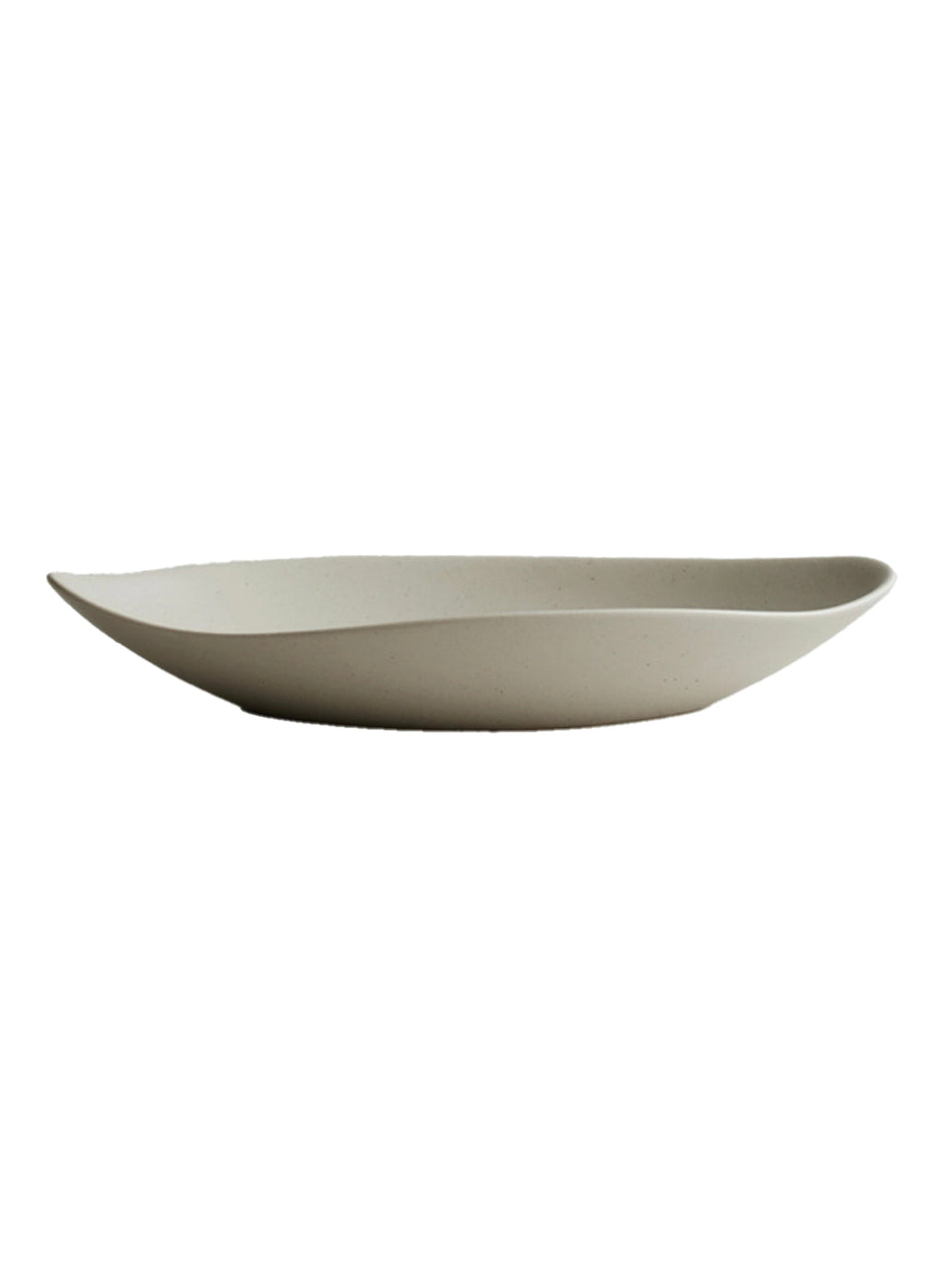 Assiette ovale en céramique NR, beige terre