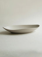 Assiette ovale en céramique NR, beige terre