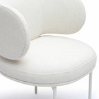 Chaise de salle à manger en lin crème Maurene
