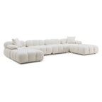 Canapé sectionnel en U végan Huggy Cream 6 pièces