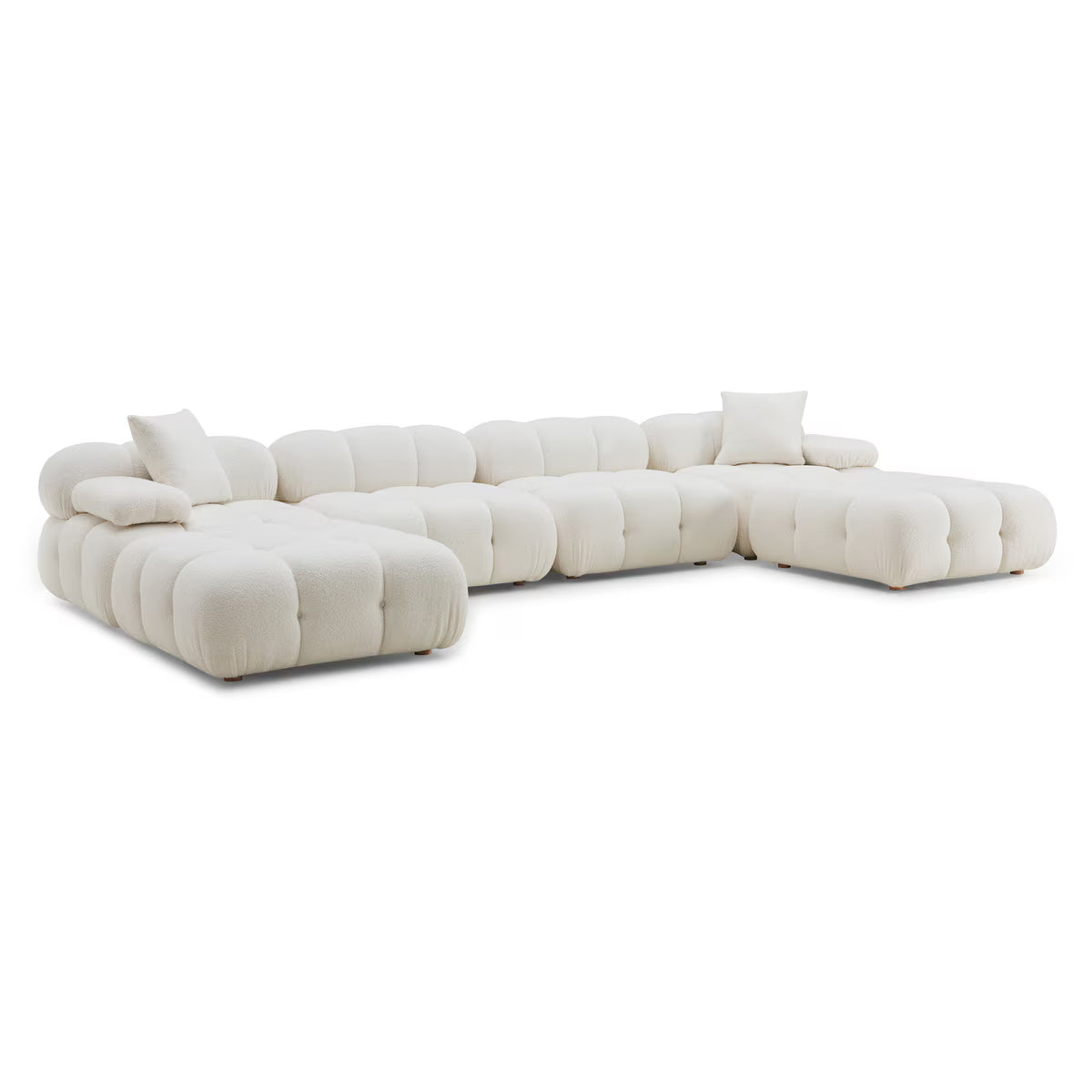 Canapé sectionnel en U végan Huggy Cream 6 pièces
