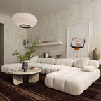 Canapé sectionnel en U végan Huggy Cream 6 pièces