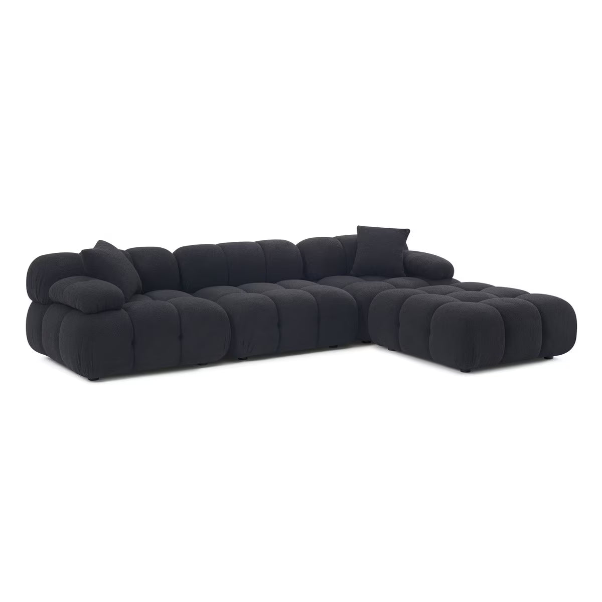 Canapé modulable 4 pièces Huggy Black Vegan