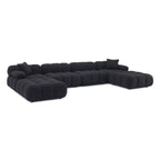 Canapé sectionnel en U Huggy Black Vegan 6 pièces