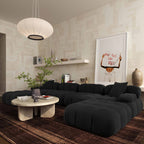 Canapé sectionnel en U Huggy Black Vegan 6 pièces