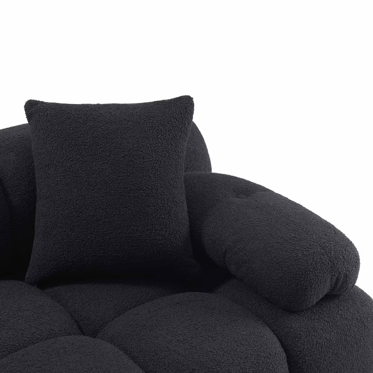 Canapé sectionnel en U Huggy Black Vegan 6 pièces