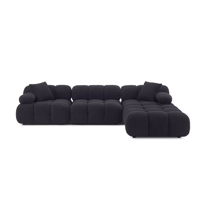 Canapé modulable 4 pièces Huggy Black Vegan
