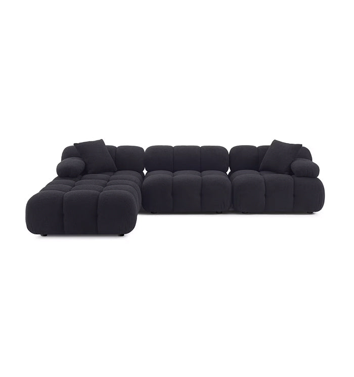 Canapé modulable 4 pièces Huggy Black Vegan