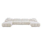 Canapé sectionnel en U végan Huggy Cream 6 pièces